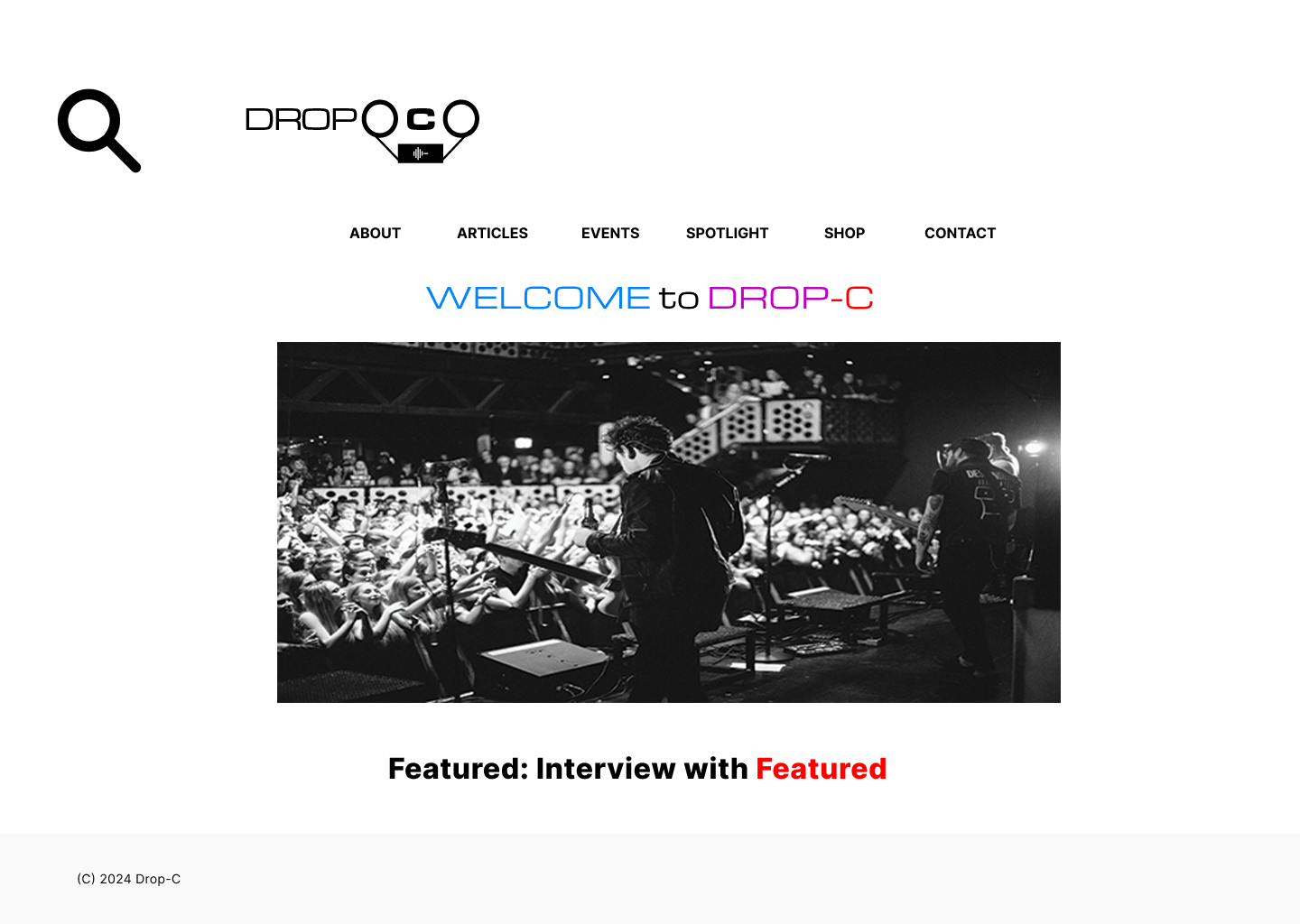 Mockup for music publication site