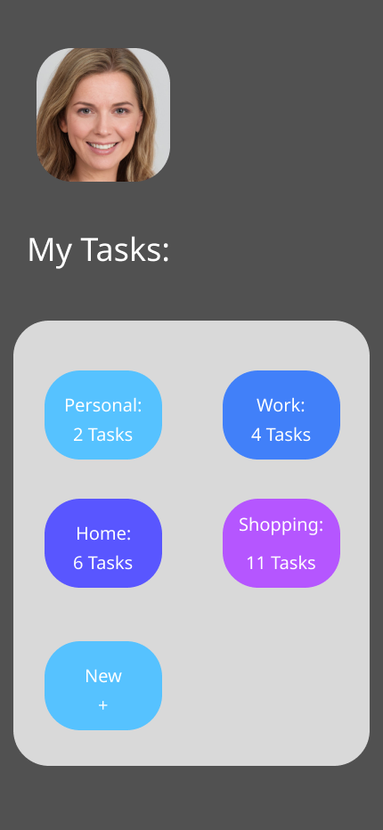 Mockup for todo list app